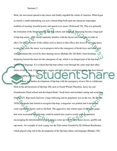 The Origin of the Hip Hop Language