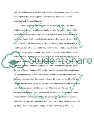 Unhappy Relationships in Hemingways Life and Fiction