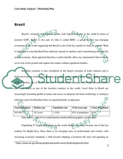 An International Marketing Plan for Bright Eyes to Enter the Market of Brazil and Denmark