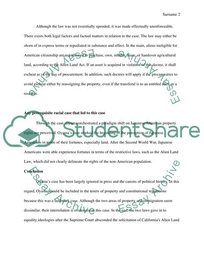 Race and Law: Oyama v. California case