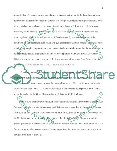 Formation and Prediction of Winter Storms