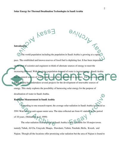 Prospects of Utilization of Solar Energy For Thermal Desalination Technologies in Saudi Arabia