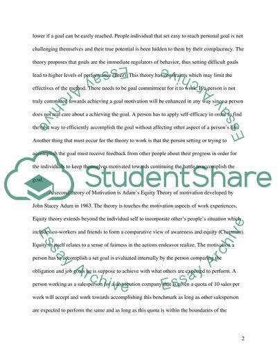 Motivation Process and Adams Equity Theory