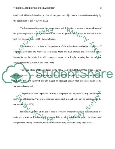 The challenge of police leadership