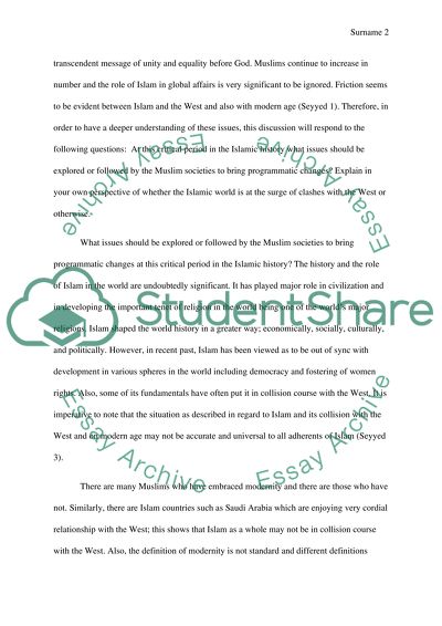 Islamic World, Modern Age, and the West