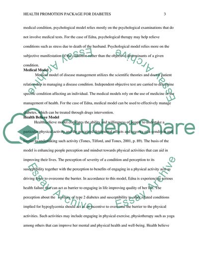 Health Promotion Package for Diabetes