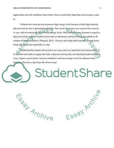 Health Benefits of Exercising