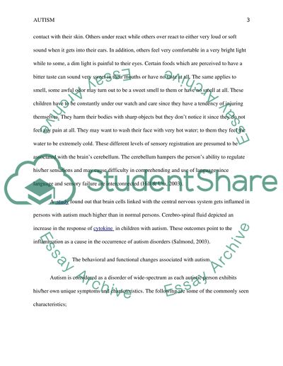 Neurological Damage and Changes in the Brain Associated with Autism