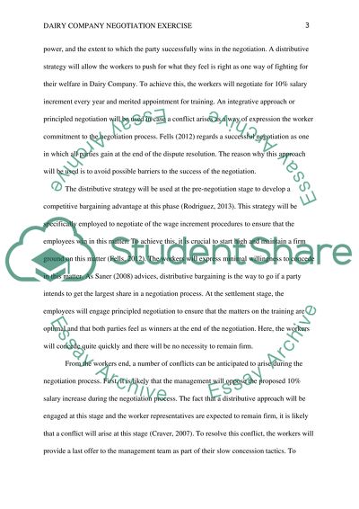 Dairy Company Negotiation Exercise