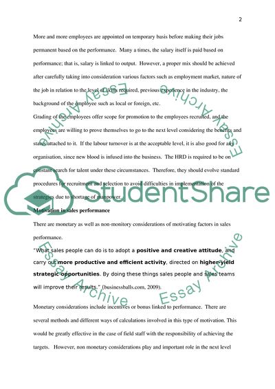 Sales Strategies and Corporate Objectives, Recruitment and Selection, and Remuneration