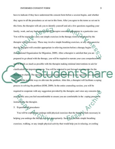 Counseling Therapy Informed Consent Form