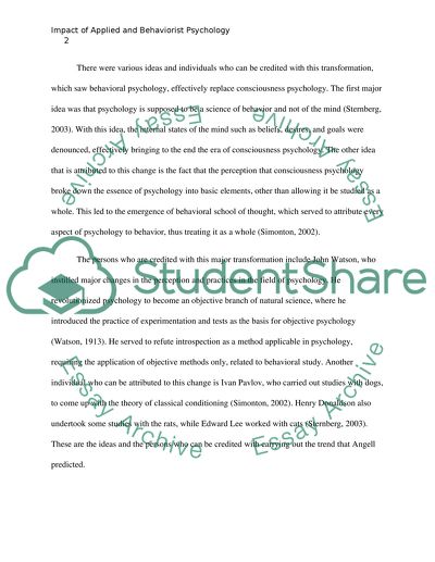 Impact of Applied and Behaviorist Psychology