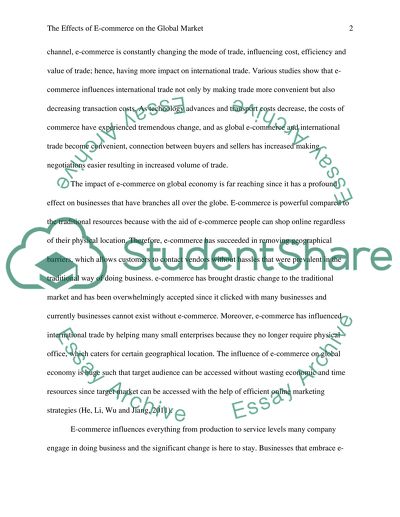 The Effects of E-commerce on the Global Market