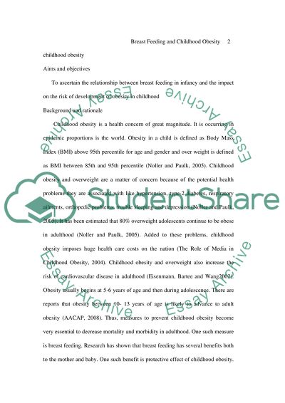 The Effect of Breastfeeding on Development of Childhood Obesity