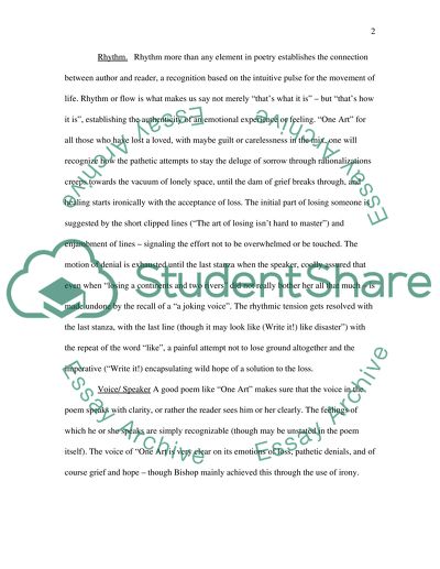 One Art by Elizabeth Bishop