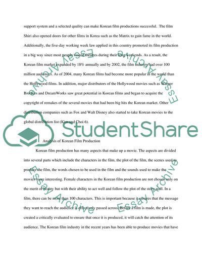 The Analysis of Film production as a popular cultural production in Korea