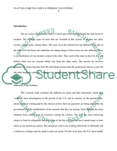 Flat Tax, Fair Tax and U.S. Federal (Current) Tax System Comparison