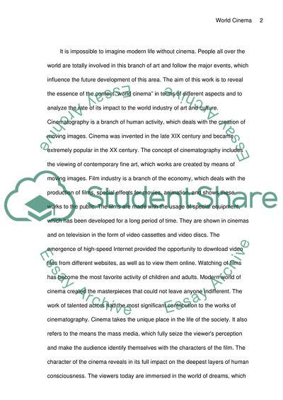 World Cinema and the History of Cinematography
