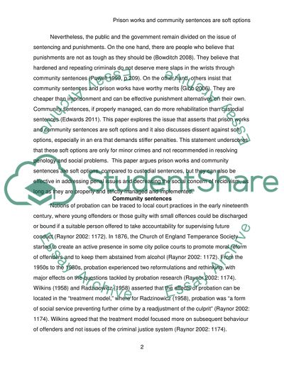 Prison Works and Community Sentences as a Soft Option