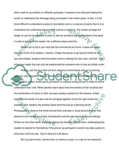 Writing is an Art Form