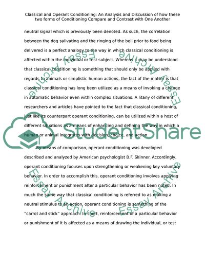 Classical and Operant Conditioning