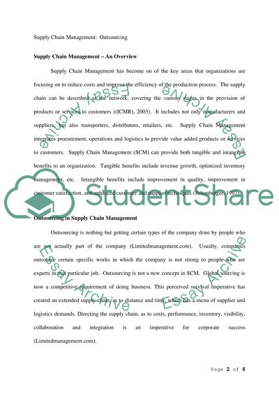 Supply Chain Management College Essay