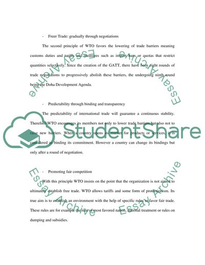 Fundamental Principles That Govern the Roles of World Trade Organization