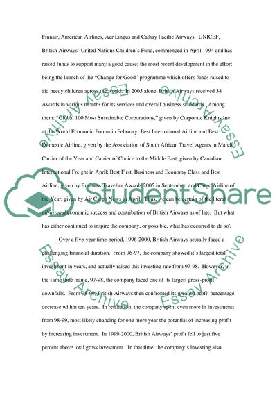 The Analysis of the British Airways