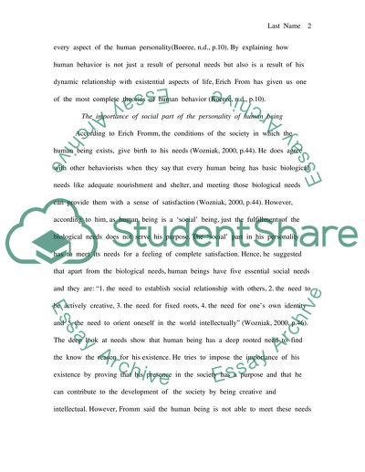 Erich Fromms Human Needs Theory