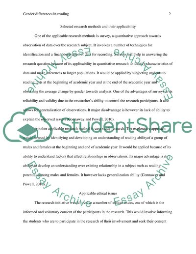 Gender difference in reading