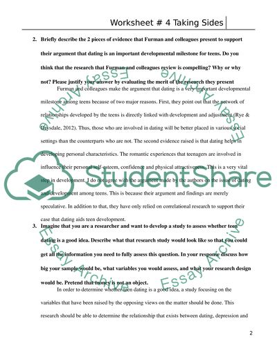 Taking Sides Issue 12 Does Dating Impede Adolescent Development