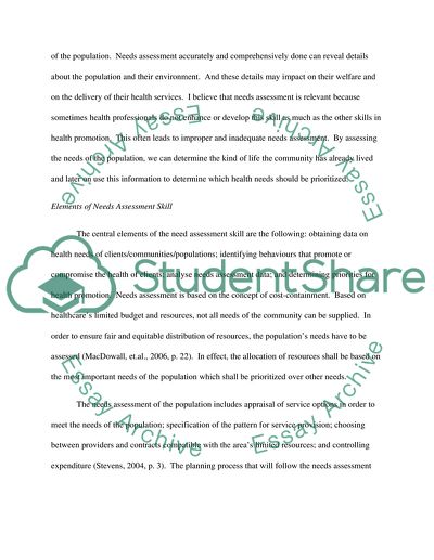 Relevance and Applicability of Health Promotion Skills