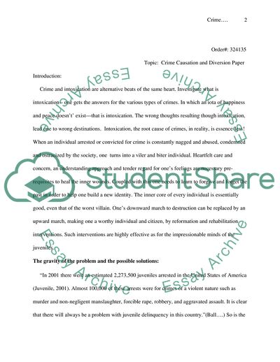 Crime Causation and Diversion Paper