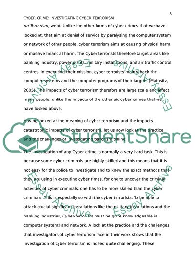 Cyber Crime: Investigating Cyber Terrorism