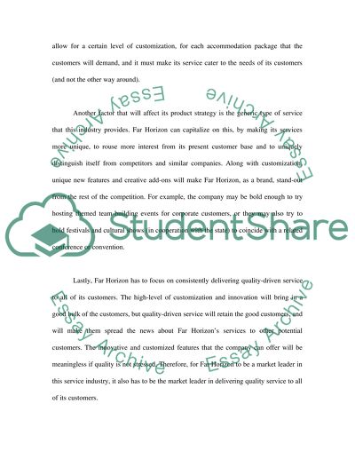 Marketing Plan of Far Horizons