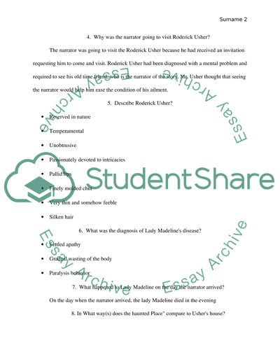 Houe of Usher study guide and costa leevl questions