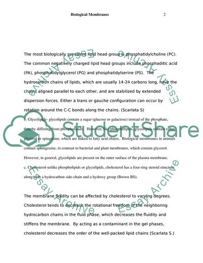 Components of Biological Membranes