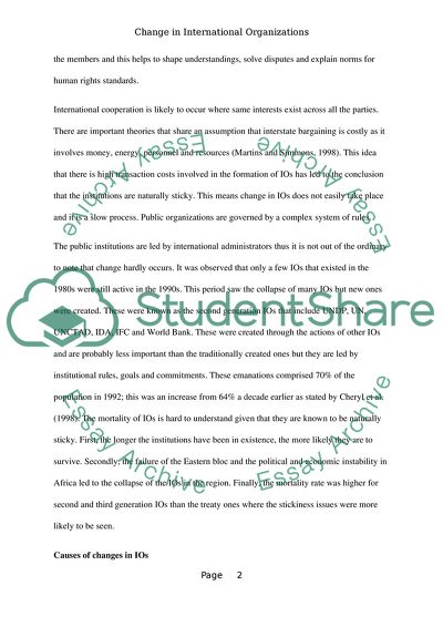 Role of international organizations