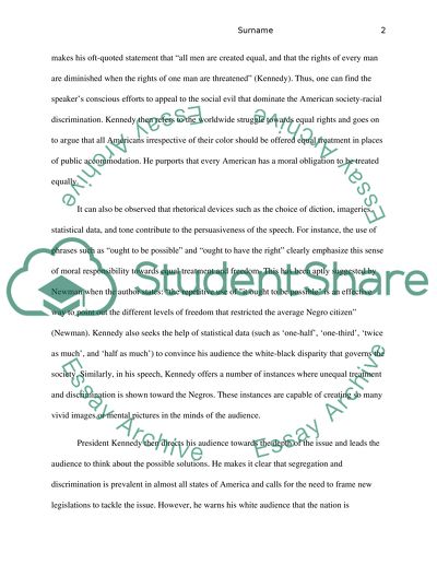 John F Kennedy Civil Rights Address