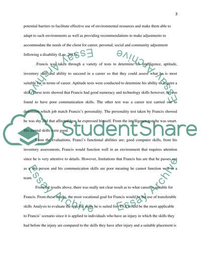 Vocational Rehabilitation for People with Disabilities