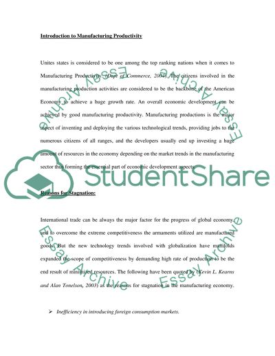 Stagnation of Manufacturing Productivity in the United States