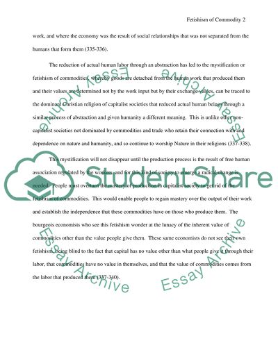 Fetishism of the Commodity