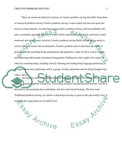 creative problem solving essay