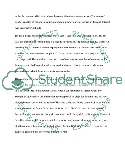 Canons of Taxation and Real World