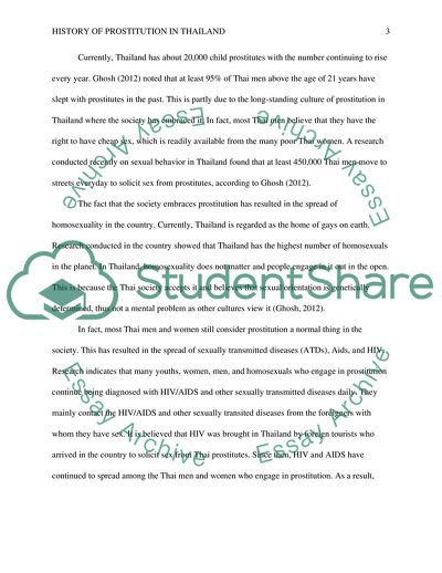 History of Prostitution in Thailand and the Introduction of HIV in the Country