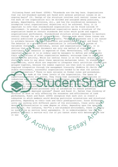 Standardized Organization