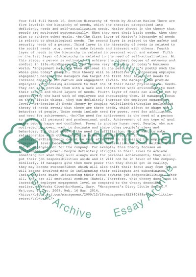 Hierarchy of Needs by Abraham Maslow