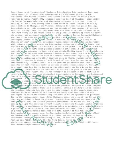 LEGAL ASPECTS OF INTL BUSINESS