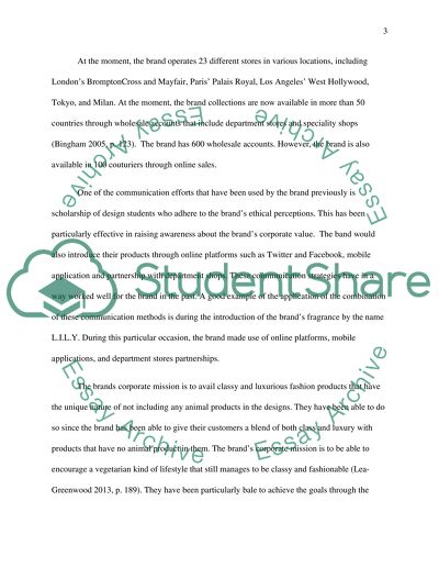 Advertising and Marketing Communications of Stella McCartney