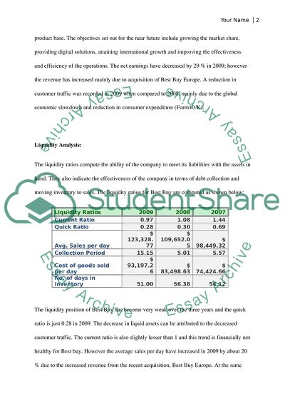 Accounting Project of Best Buy Incorporated